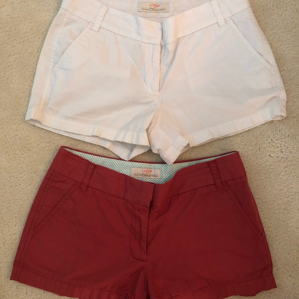 Two pairs of J Crew chino shorts